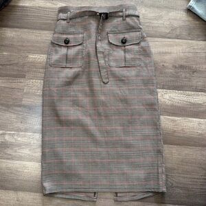 Plaid Pencil Skirt